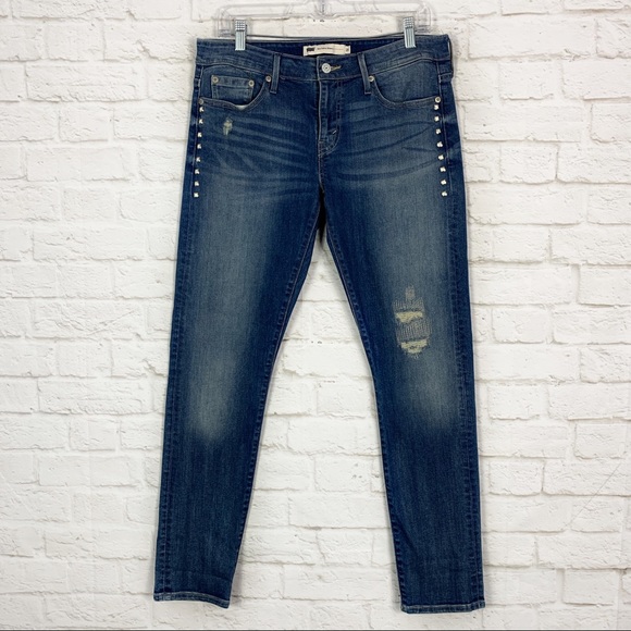 Levi's Denim - Levis Pearl Stud Boyfriend Skinny Distressed Jeans